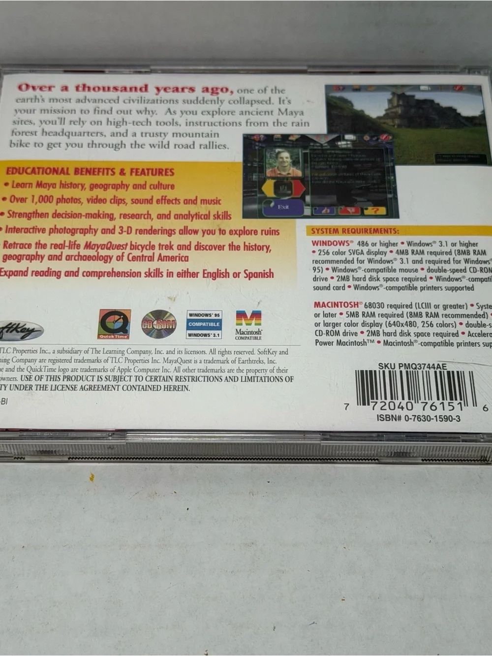 Vintage 1997 Mayaquest by Oregon Trail PC MAC Game